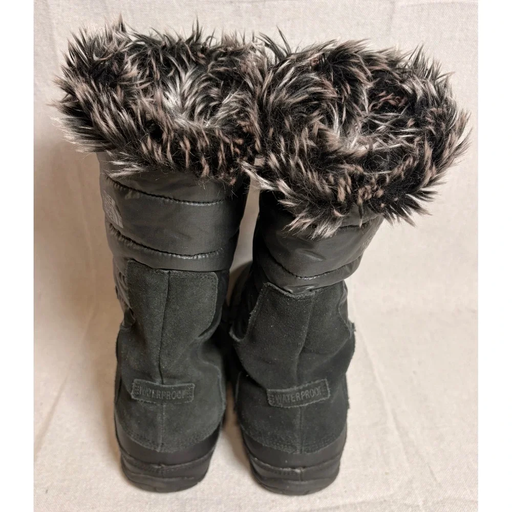 The North Face‎ Nuptse Purna Waterproof Winter Boots Black Fux Fur 9.5